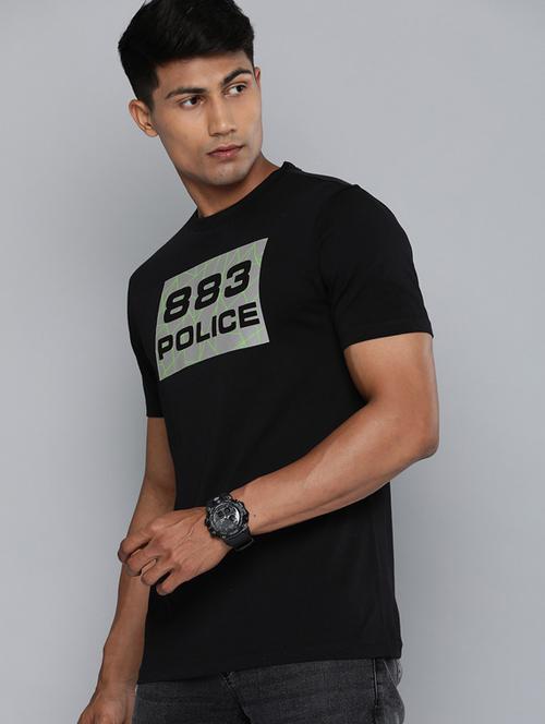 black printed round neck t-shirt - 19582437 - Very Small Image - 1