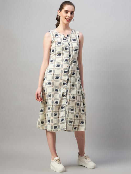 off-white printed a-line dress - 19582585 - Very Small Image - 1