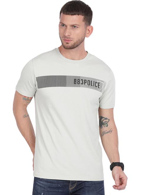 grey printed round neck t-shirt - 19582586 - Very Small Image - 1