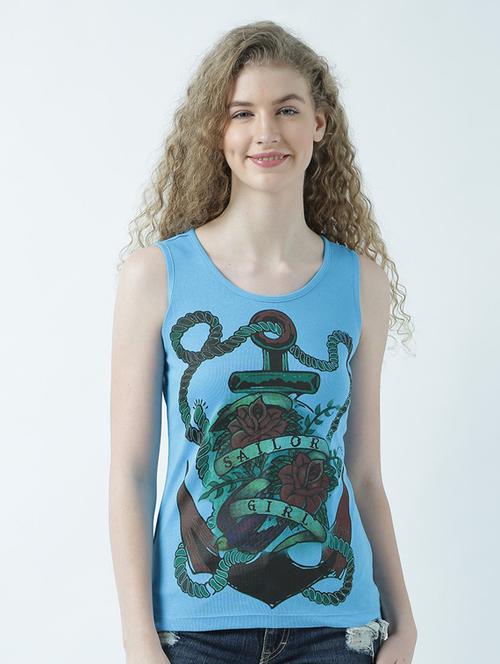 women's front print round neck t-shirt - 19582833 - Very Small Image - 1