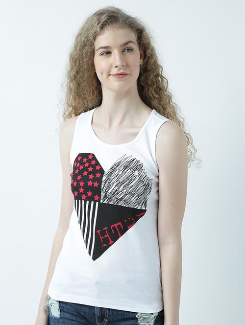 white printed round neck t-shirt - 19582856 - Very Small Image - 1