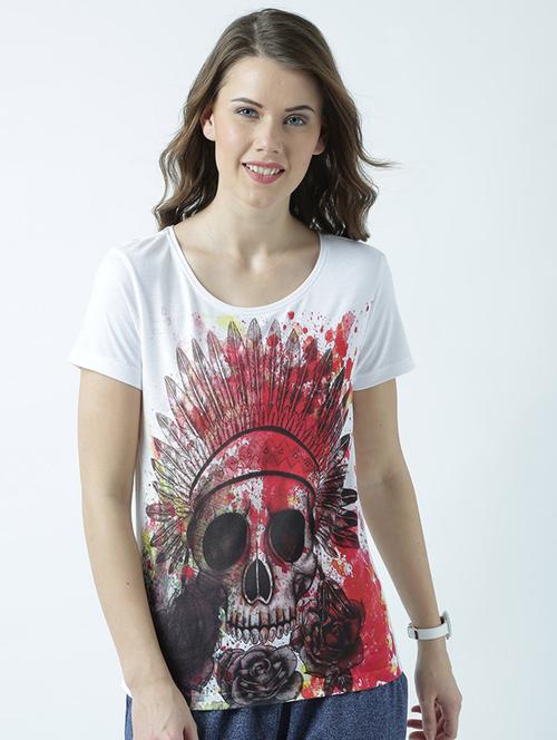 women's front print round neck t-shirt - 19582883 - Very Small Image - 1