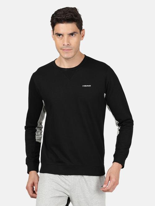 black solid regular sweatshirt - 19583094 - Very Small Image - 1