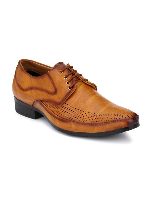 tan leather laceup derbies - 19585354 - Very Small Image - 1