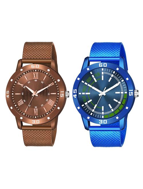 men's round shape analog watch combo - 19585903 - Very Small Image - 1