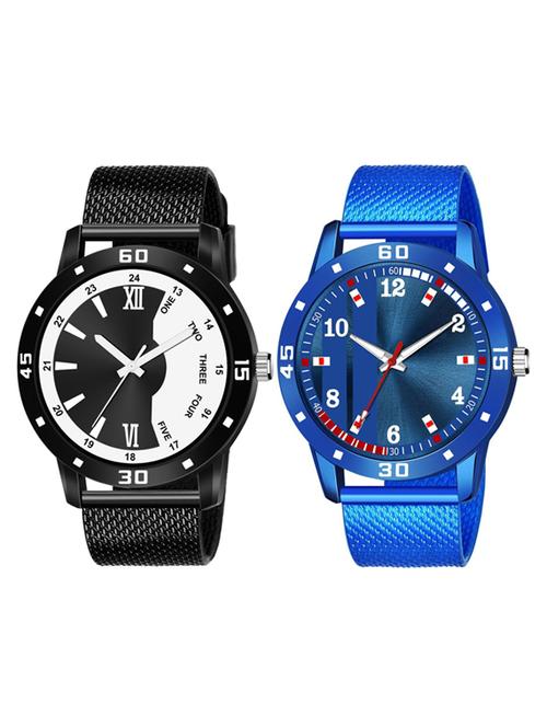 men's round shape analog watch combo - 19585915 - Very Small Image - 1