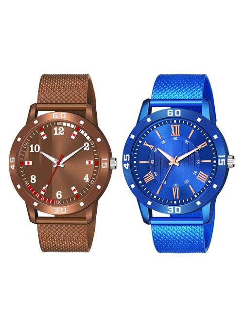 men's round shape analog watch combo - 19585961 - Very Small Image - 1