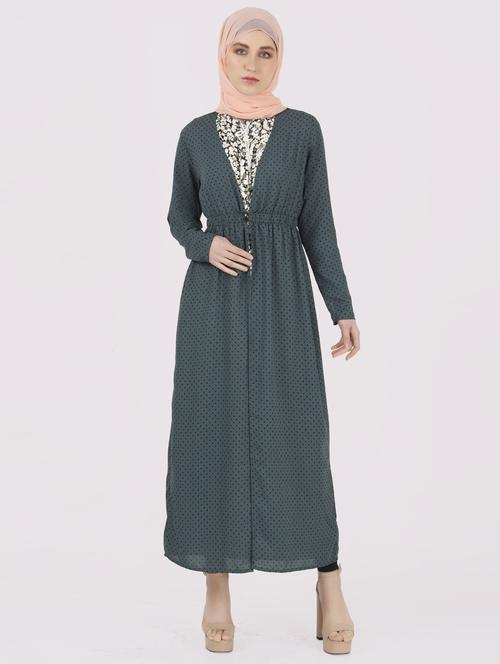 grey printed abaya - 19586631 - Very Small Image - 1