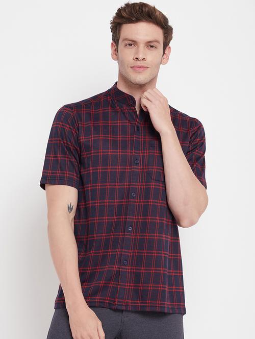 navy blue cotton casual shirt - 19586704 - Very Small Image - 1