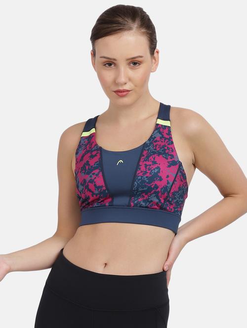 pink polyester sports bra - 19586724 - Very Small Image - 1