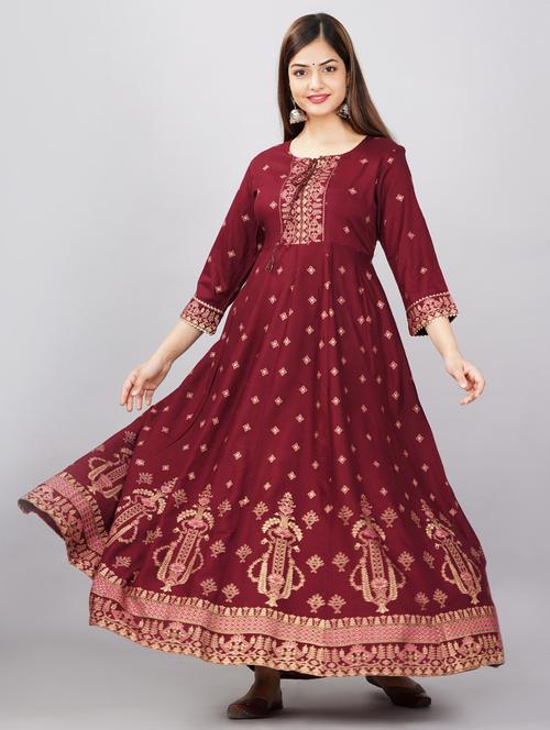 key hole neck anarkali kurta - 19586824 - Very Small Image - 1