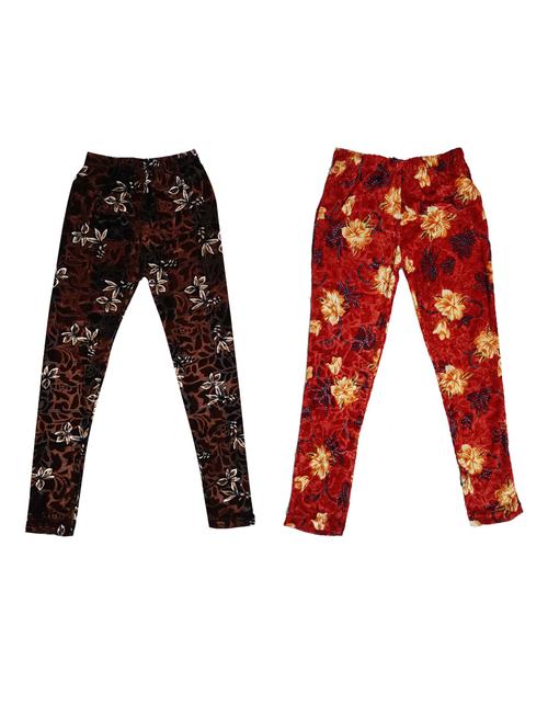 girls printed velvet leggings combo - 19588054 - Very Small Image - 1