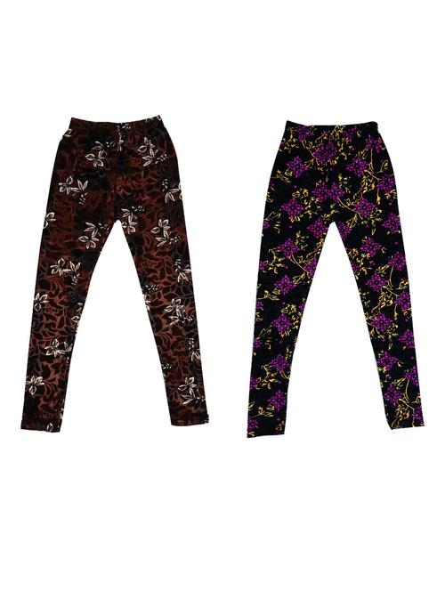 girls printed velvet leggings combo - 19588056 - Very Small Image - 1