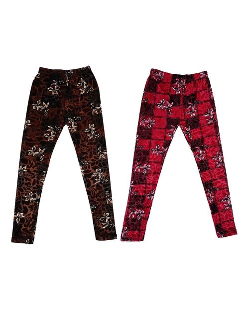 girls printed velvet leggings combo - 19588062 - Very Small Image - 1