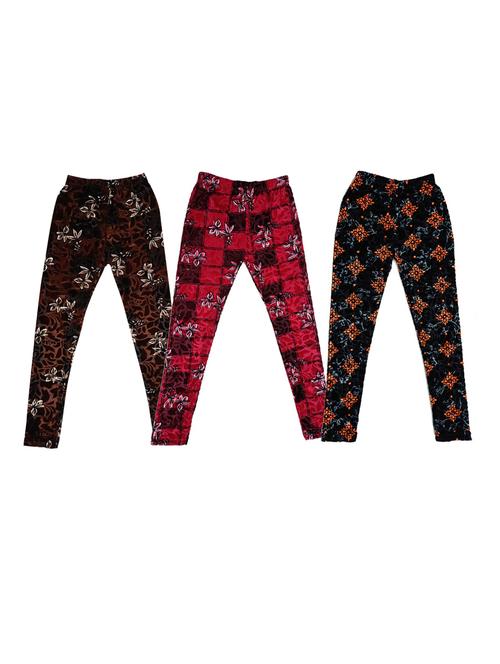 girls printed velvet leggings combo - 19588065 - Very Small Image - 1