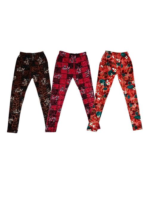 girls printed velvet leggings combo - 19588068 - Very Small Image - 1