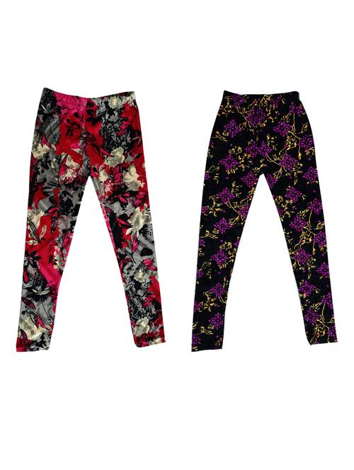 girls printed velvet leggings combo - 19588120 - Very Small Image - 1