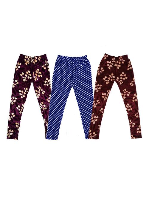 girls printed velvet leggings combo - 19588163 - Very Small Image - 1