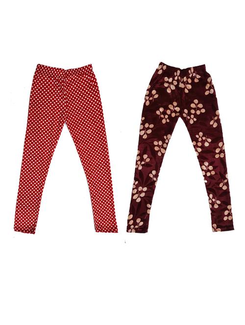 girls printed velvet leggings combo - 19588189 - Very Small Image - 1