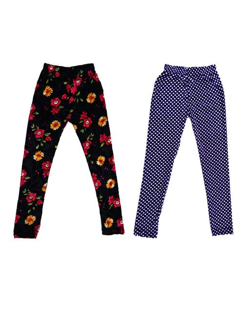 girls printed velvet leggings combo - 19588207 - Very Small Image - 1