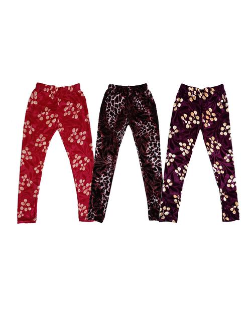 girls printed velvet leggings combo - 19588249 - Very Small Image - 1