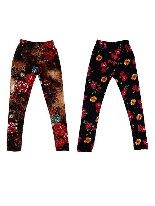 girls printed velvet leggings combo - 19588263 - Very Small Image - 1