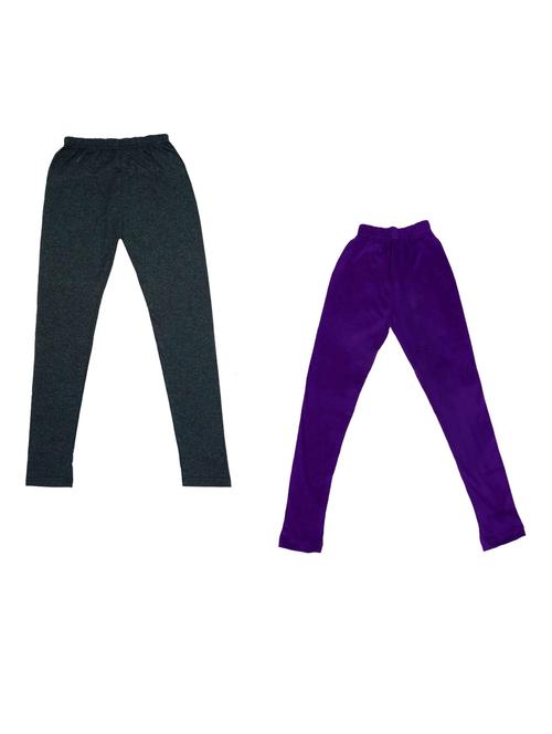 girls solid cotton leggings combo - 19588289 - Very Small Image - 1
