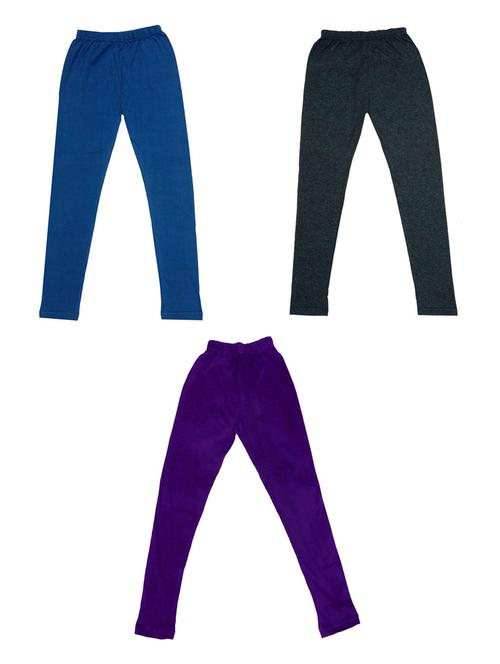 girls solid cotton leggings combo - 19588322 - Very Small Image - 1
