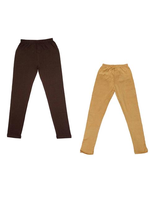 girls solid cotton leggings combo - 19588339 - Very Small Image - 1