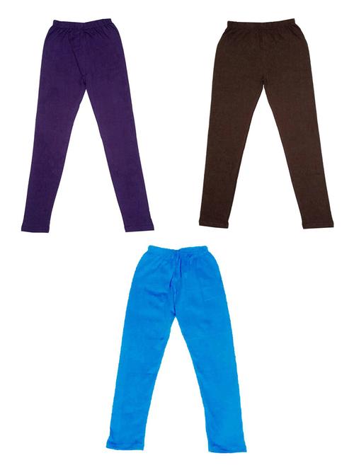 girls solid cotton leggings combo - 19588383 - Very Small Image - 1