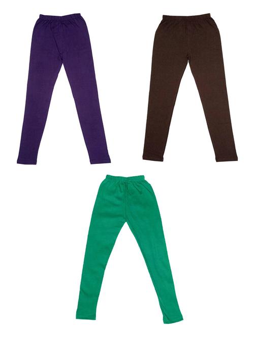 girls solid cotton leggings combo - 19588388 - Very Small Image - 1