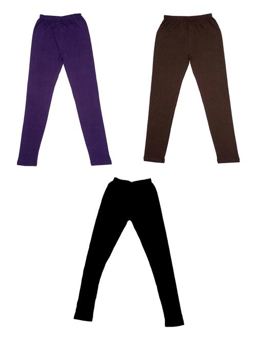 girls solid cotton leggings combo - 19588389 - Very Small Image - 1