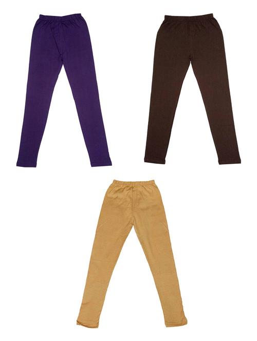 girls solid cotton leggings combo - 19588393 - Very Small Image - 1