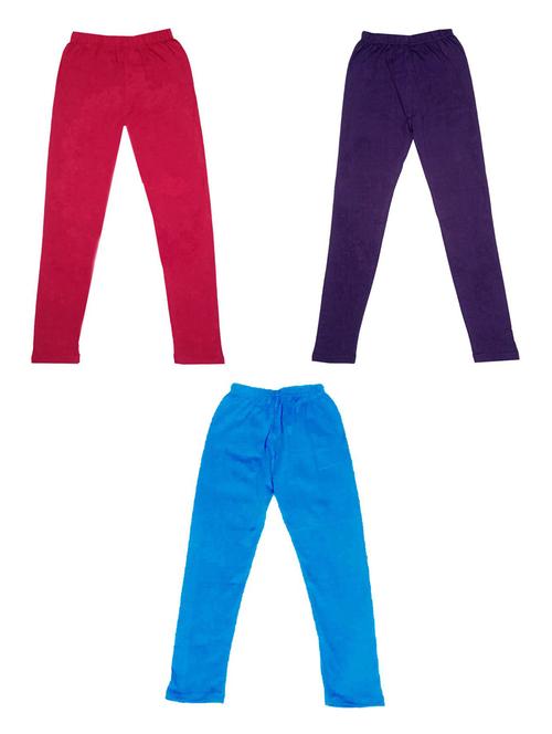 girls solid cotton leggings combo - 19588420 - Very Small Image - 1