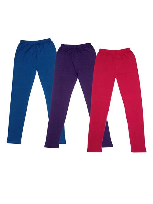 girls solid cotton leggings combo - 19588433 - Very Small Image - 1