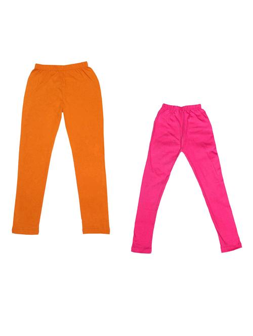 girls solid cotton leggings combo - 19588438 - Very Small Image - 1