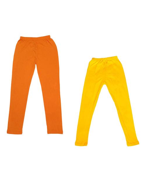 girls solid cotton leggings combo - 19588443 - Very Small Image - 1