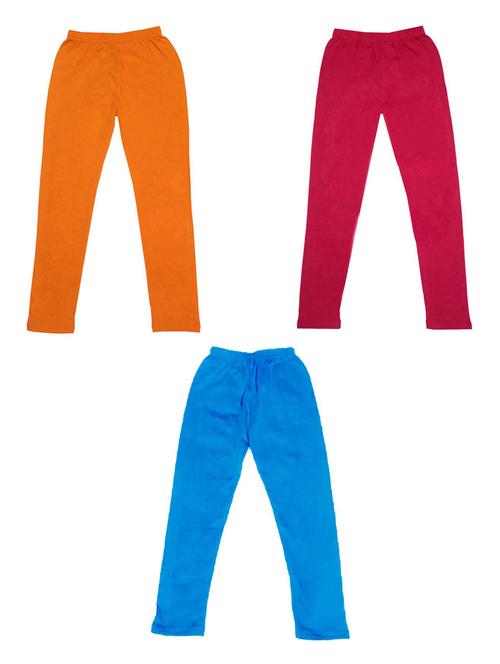 girls solid cotton leggings combo - 19588460 - Very Small Image - 1