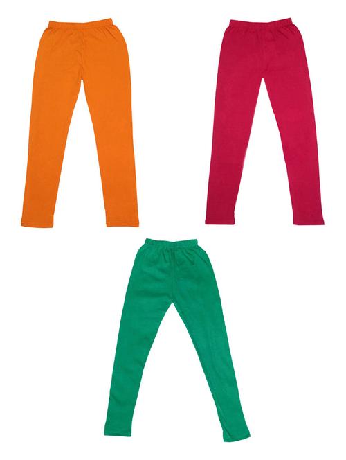 girls solid cotton leggings combo - 19588485 - Very Small Image - 1