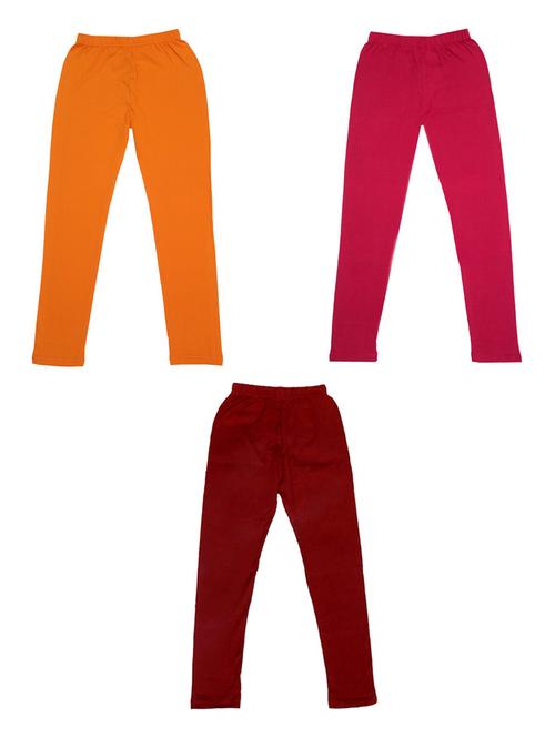 girls solid cotton leggings combo - 19588491 - Very Small Image - 1