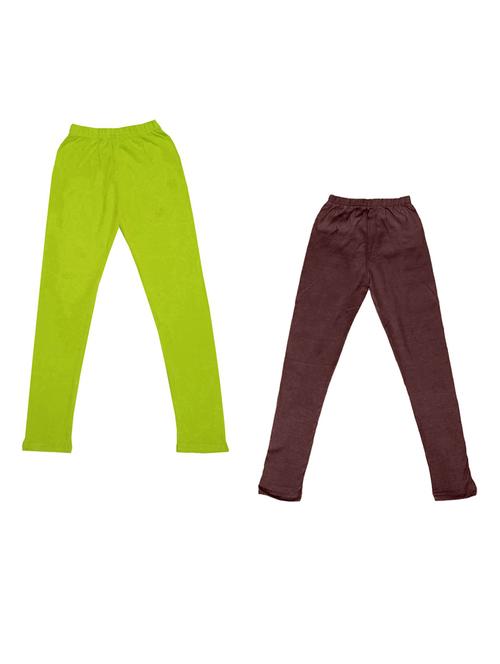 girls solid cotton leggings combo - 19588498 - Very Small Image - 1