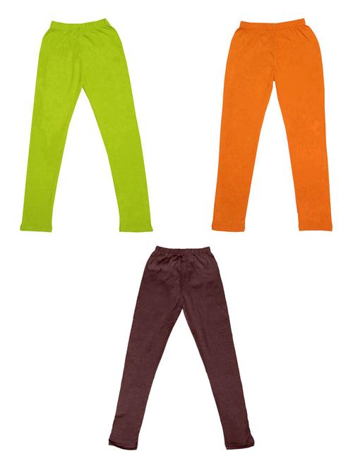 girls solid cotton leggings combo - 19588524 - Very Small Image - 1