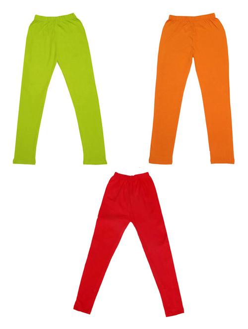 girls solid cotton leggings combo - 19588533 - Very Small Image - 1