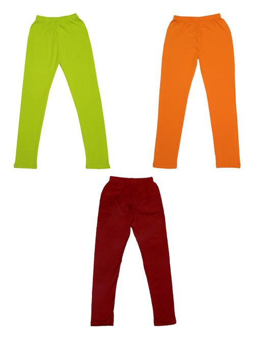 girls solid cotton leggings combo - 19588537 - Very Small Image - 1
