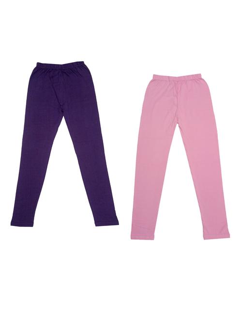 girls solid cotton leggings combo - 19588564 - Very Small Image - 1