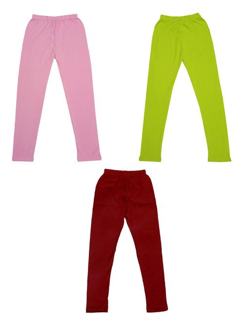 girls solid cotton leggings combo - 19588583 - Very Small Image - 1