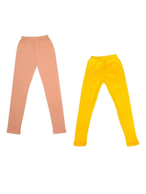 girls solid cotton leggings combo - 19588598 - Very Small Image - 1