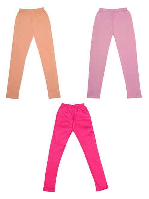 girls solid cotton leggings combo - 19588617 - Very Small Image - 1