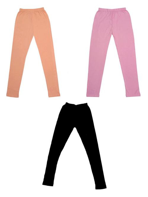 girls solid cotton leggings combo - 19588624 - Very Small Image - 1