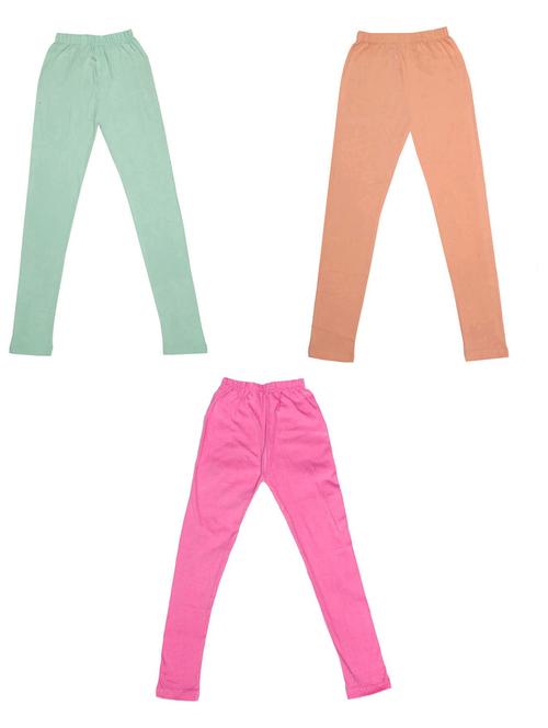 girls solid cotton leggings combo - 19588670 - Very Small Image - 1